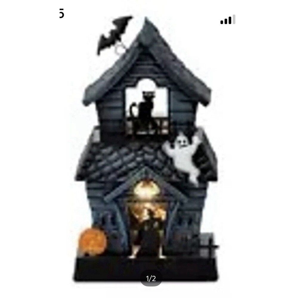 Scentsy Haunting Good Time Halloween Haunted House Ceramic Wax Warmer, Lit